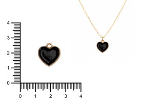 Dije Esmaltado Corazón Negro